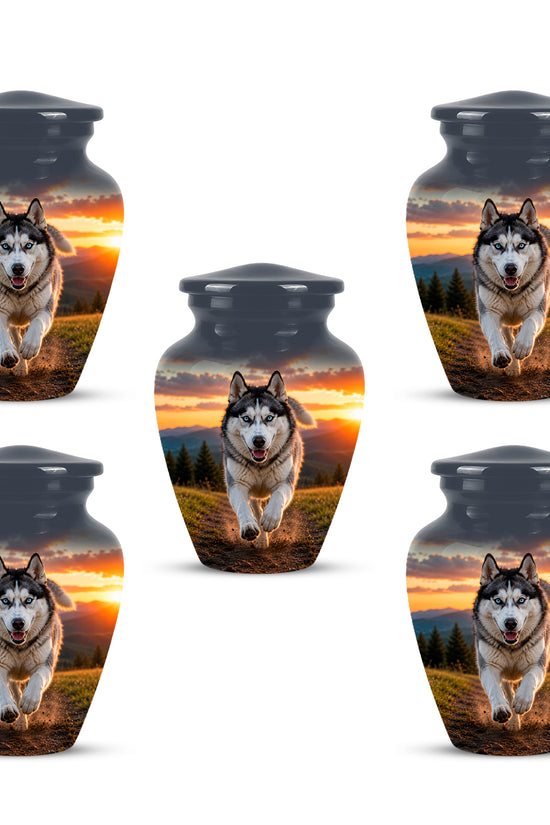 Siberian Husky Dog Memorial Urn – Custom Aluminum Pet Cremation Urn