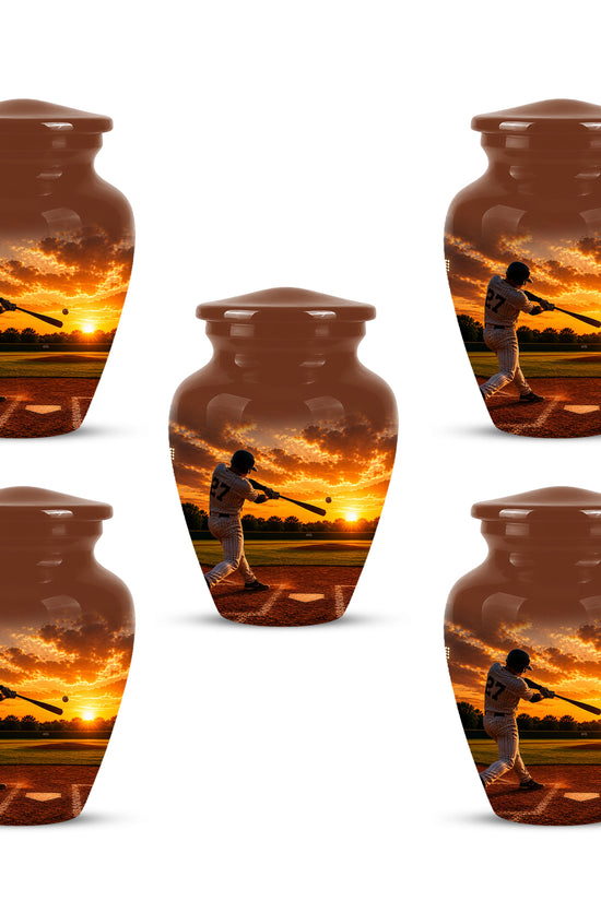 Personalized Baseball Hitters Cremation Urn - Handcrafted Memorial Urns For Ashes