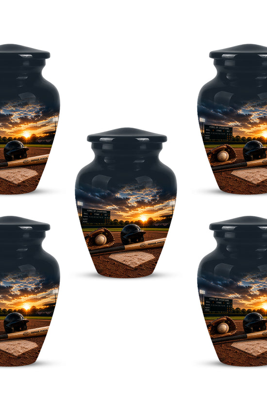 Personalized Baseball Bat & Accessories Urn - Sunset Funeral Urns For Ashes