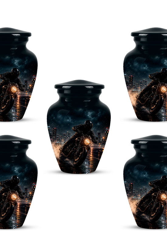 Personalized Biker Cremation Urn – Motorcycle Rider Memorial Tribute