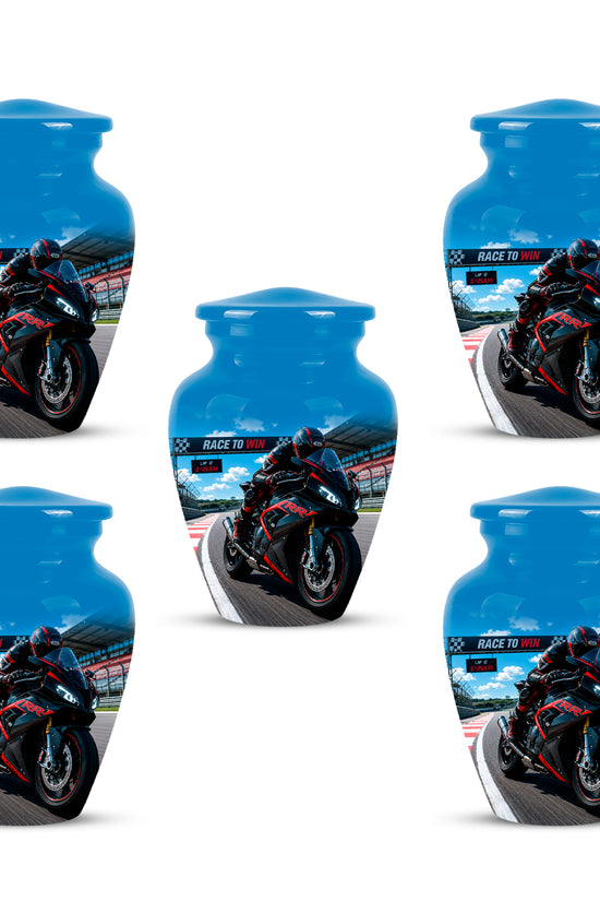 Personalized Motorcycle Rider Cremation Urn – Racing Bike Memorial Tribute