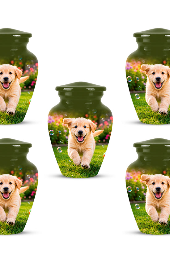 Playful Pet Puppy Cremation Urn - Custom Memorial Urns For Dog Ashes
