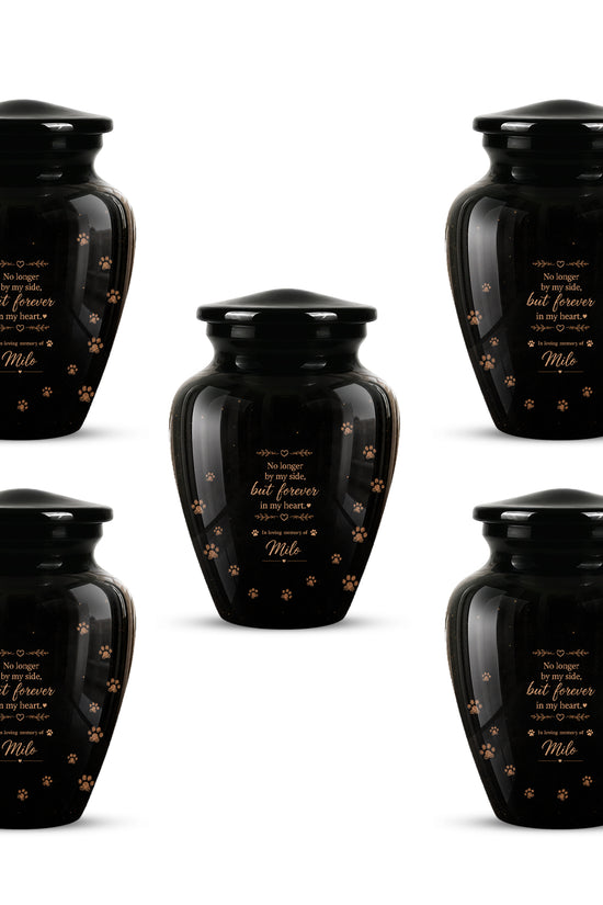Personalized Black Cat Memorial Urn – Engraved Quote & Paw Prints For Ashes