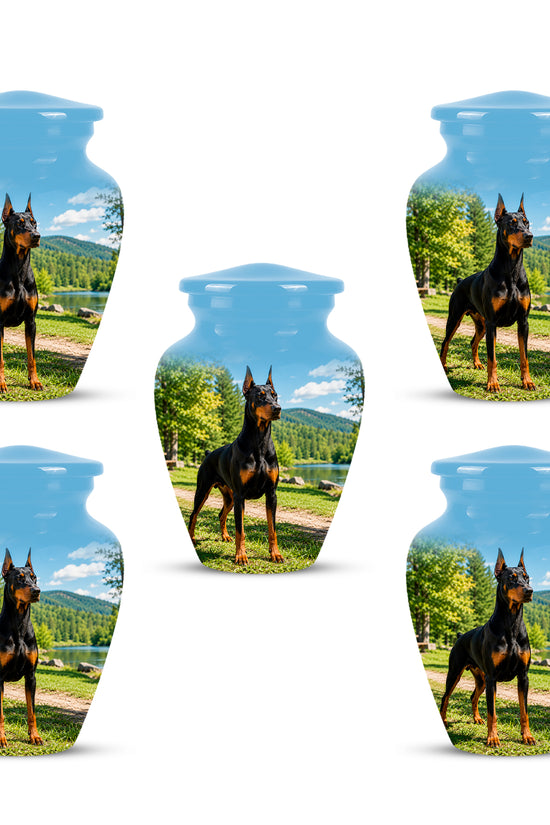 Custom Doberman Pinscher Memorial Urn – Elegant Aluminum Tribute For Ashes