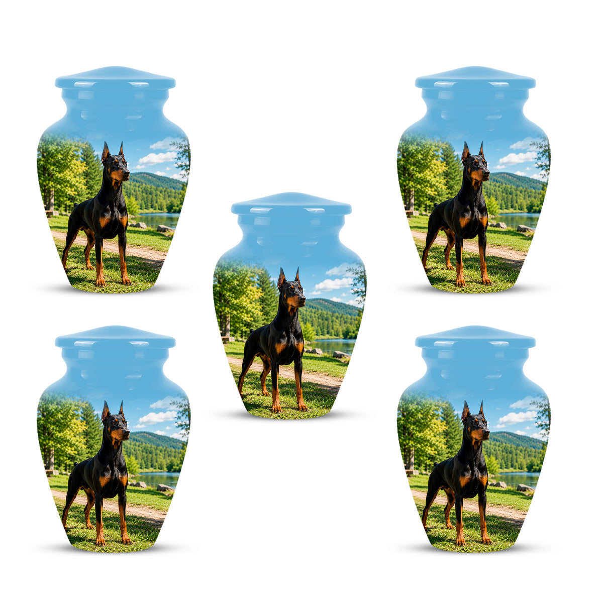 Custom Doberman Pinscher Memorial Urn – Elegant Aluminum Tribute For Ashes