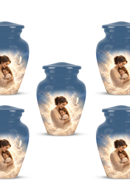 Heavenly Mom With Daughter Urn - Beautifully Customized Urns For Women