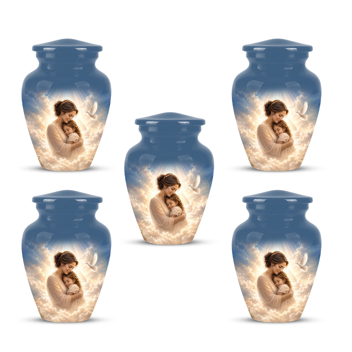 Heavenly Mom With Daughter Urn - Beautifully Customized Urns For Women