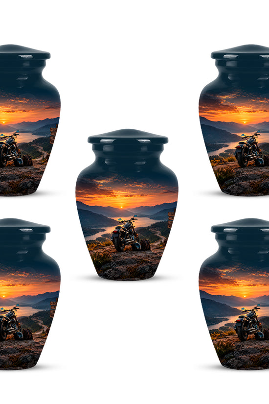 Custom Roadster Biker Cremation Urns - Sunset Mountain Urns For Motorcycle Enthusiasts