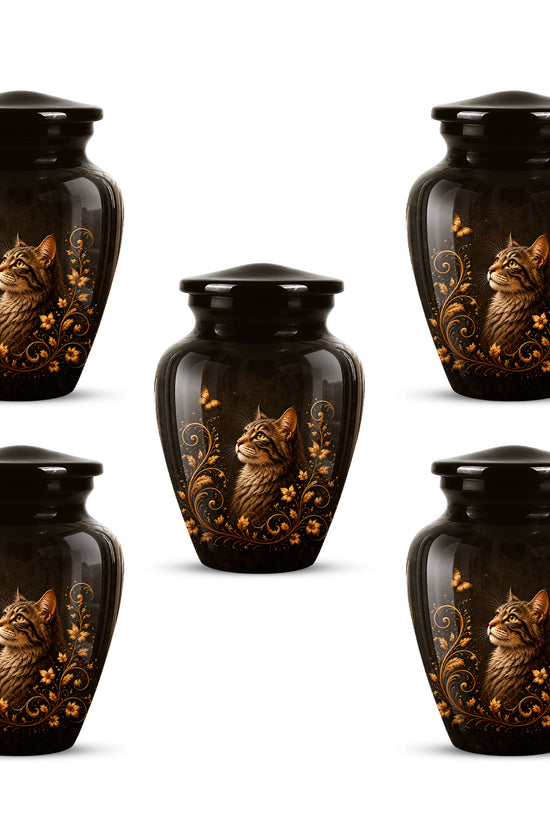Custom Floral Cat Urn – Elegant Memorial Urn for a Cherished Pet Ashes