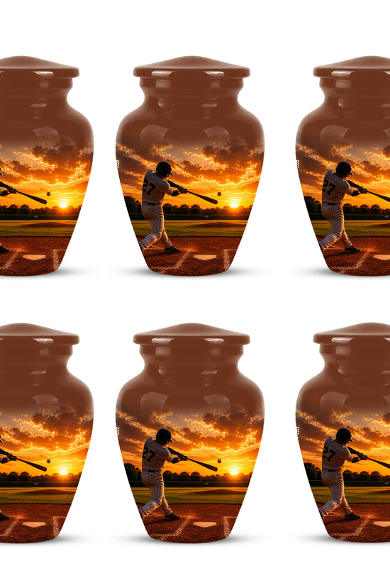 Personalized Baseball Hitters Cremation Urn - Handcrafted Memorial Urns For Ashes