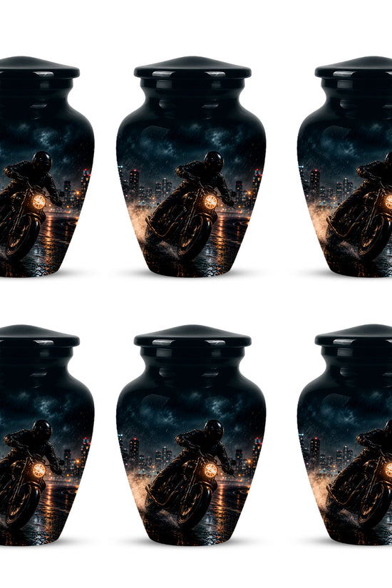 Personalized Biker Cremation Urn – Motorcycle Rider Memorial Tribute