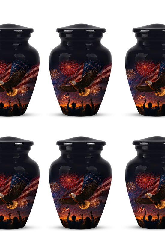 American Flag With Eagle Cremation Urn - Custom Patriotic Urns For Ashes