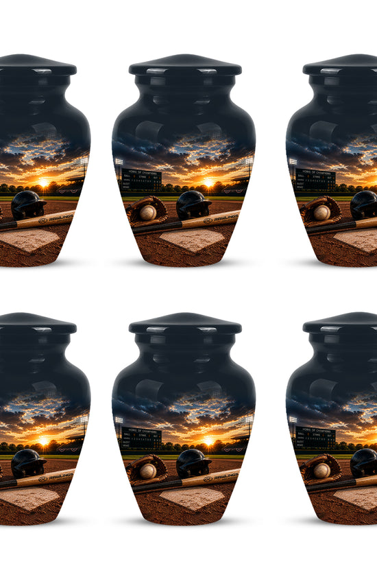 Personalized Baseball Bat & Accessories Urn - Sunset Funeral Urns For Ashes