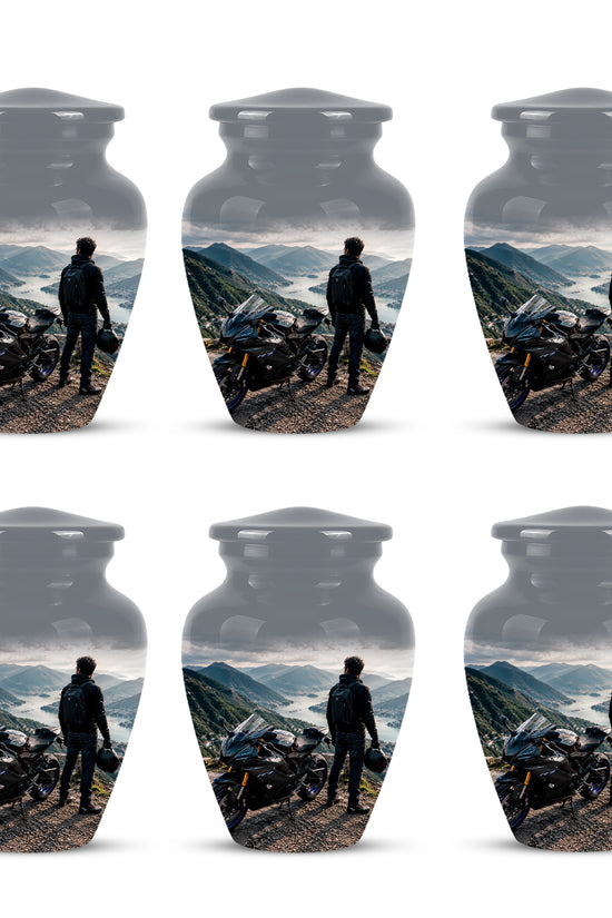 Mountain Rider Cremation Urn - Peaceful Tribute Urns For Motorbike Rider's Ashes