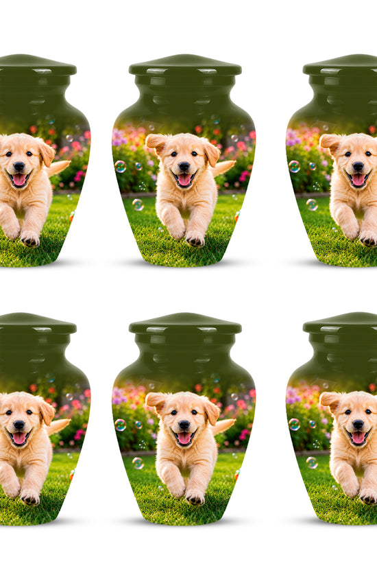 Playful Pet Puppy Cremation Urn - Custom Memorial Urns For Dog Ashes