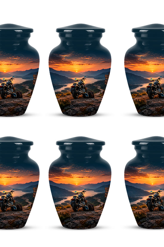 Custom Roadster Biker Cremation Urns - Sunset Mountain Urns For Motorcycle Enthusiasts