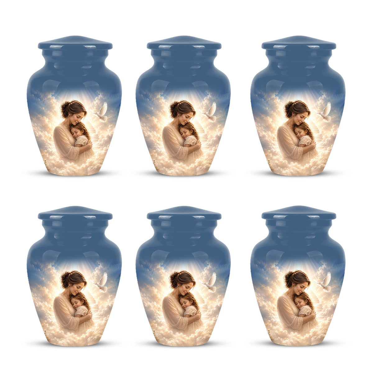 Heavenly Mom With Daughter Urn - Beautifully Customized Urns For Women