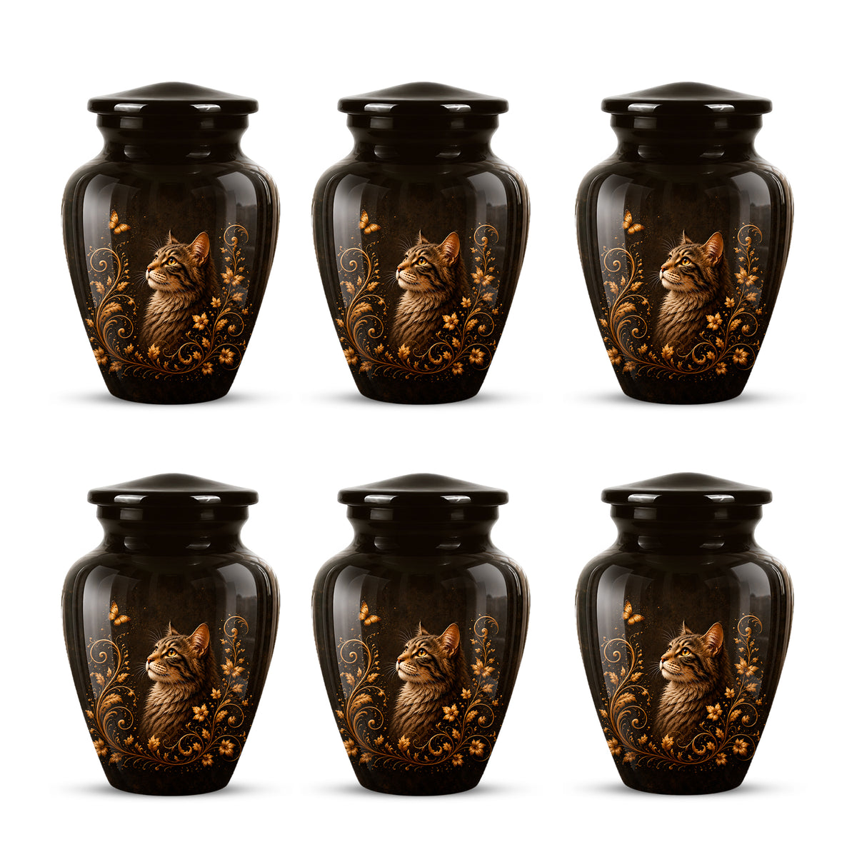 Custom Floral Cat Urn – Elegant Memorial Urn for a Cherished Pet Ashes