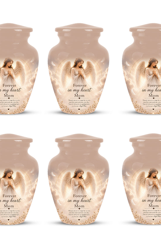 Majestic Angel Mom With Wings Urn - Personalized Quotes Cremation Urn For Ashes