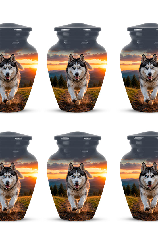 Siberian Husky Dog Memorial Urn – Custom Aluminum Pet Cremation Urn