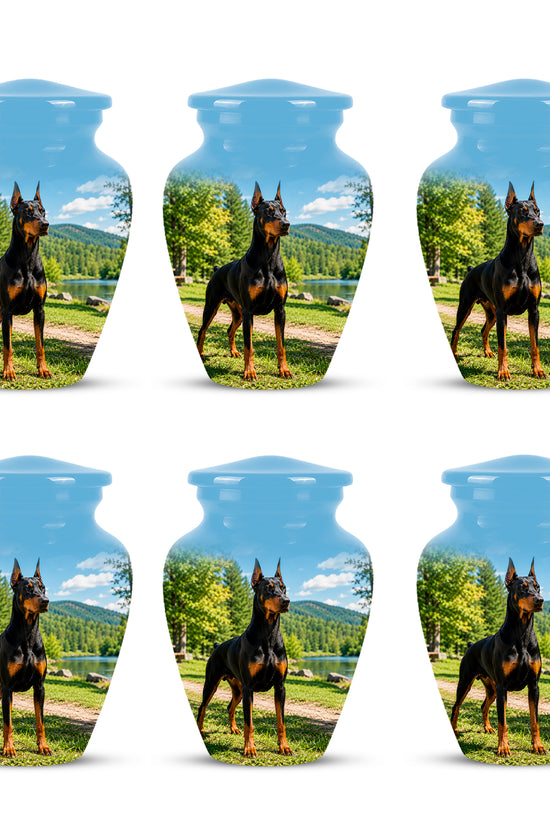 Custom Doberman Pinscher Memorial Urn – Elegant Aluminum Tribute For Ashes