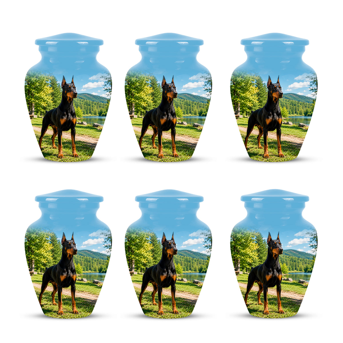 Custom Doberman Pinscher Memorial Urn – Elegant Aluminum Tribute For Ashes