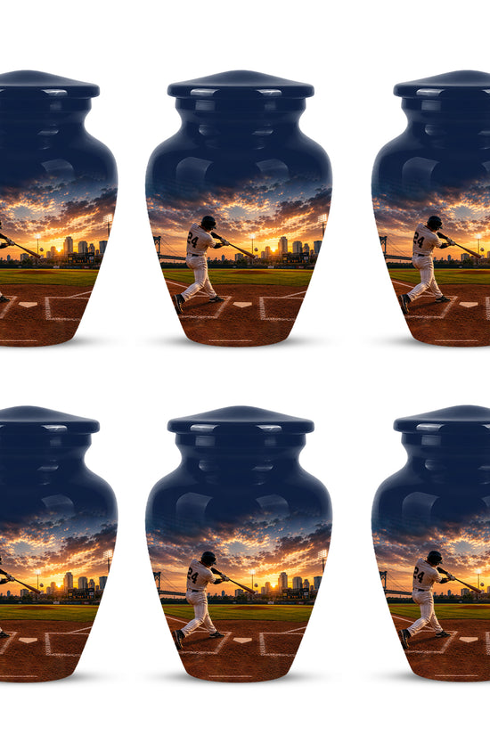 Personalized Baseball Hitter Cremation Urn - Handcrafted Urn For Athletes Ashes