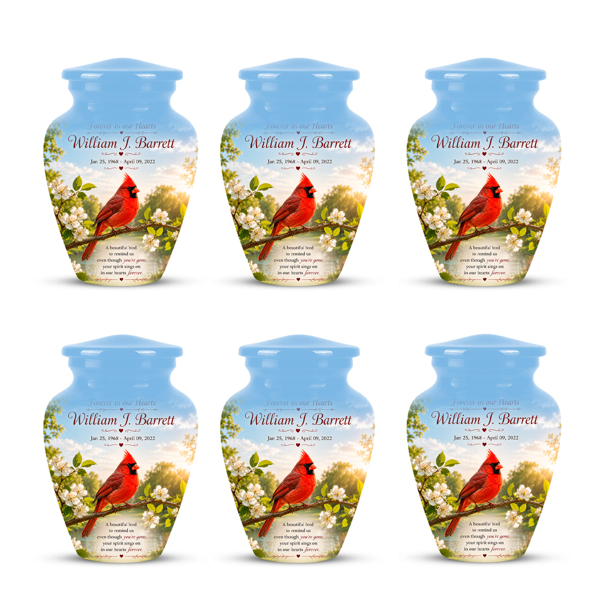 Red Cardinal Bird Urn For Mother - Cremation Urn For Adult Women Ashes
