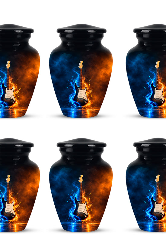 Surreal Guitar in a Glass Jar – Artistic Music-Inspired Artwork Urns For Ashes