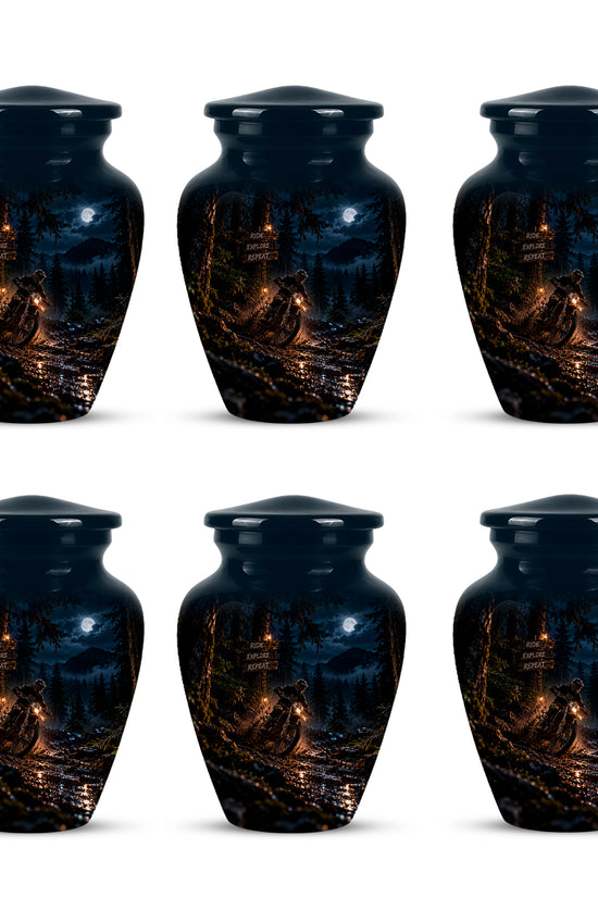 Personalized Dirt Biker Cremation Urn - Moonlight Mud Motorbike Memorial Urns