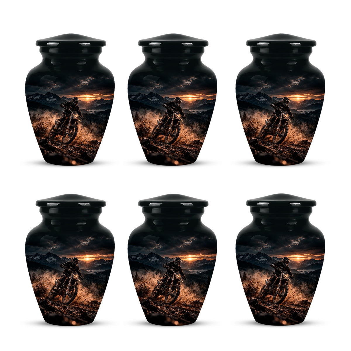 Personalized Dirt Biker Cremation Urn - Custom Aluminum Memorial Ashes Container