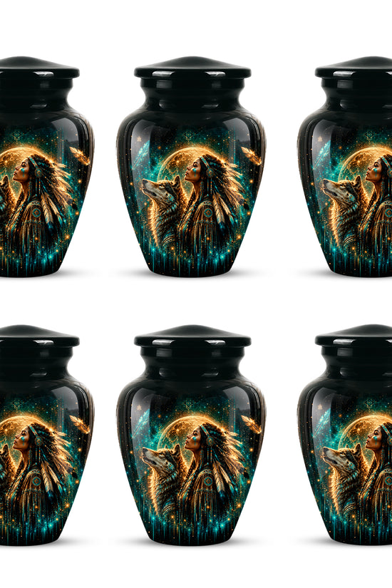 Native American Eagle Urn – Personalized Warrior Memorial Ashes Keepsake