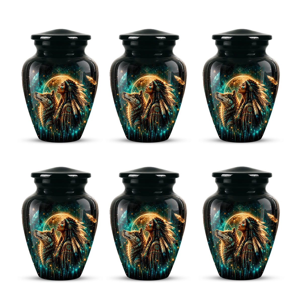 Native American Eagle Urn – Personalized Warrior Memorial Ashes Keepsake