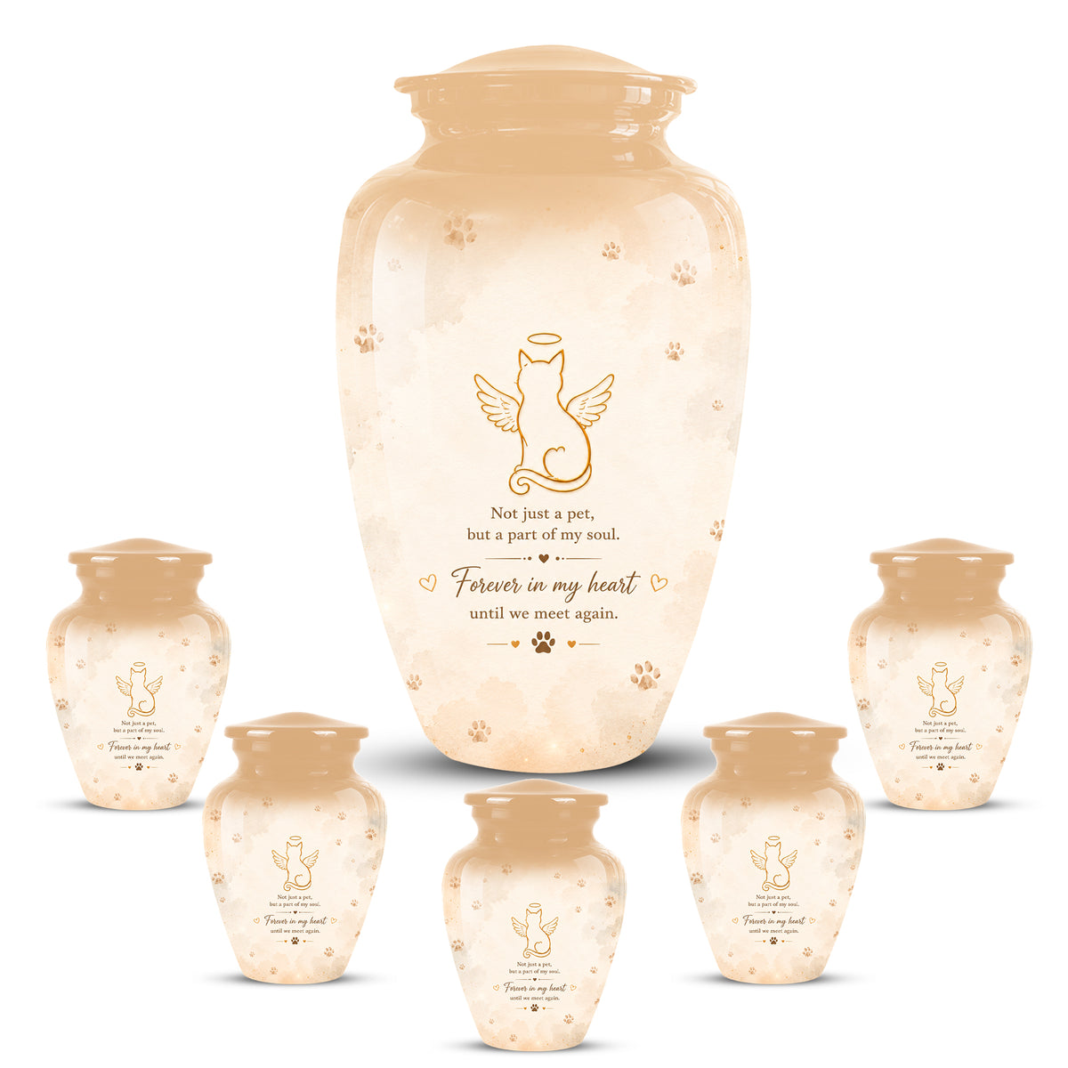 Personalized Cat Cremation Aluminum Urn – Artistic Pet Ashes Memorial