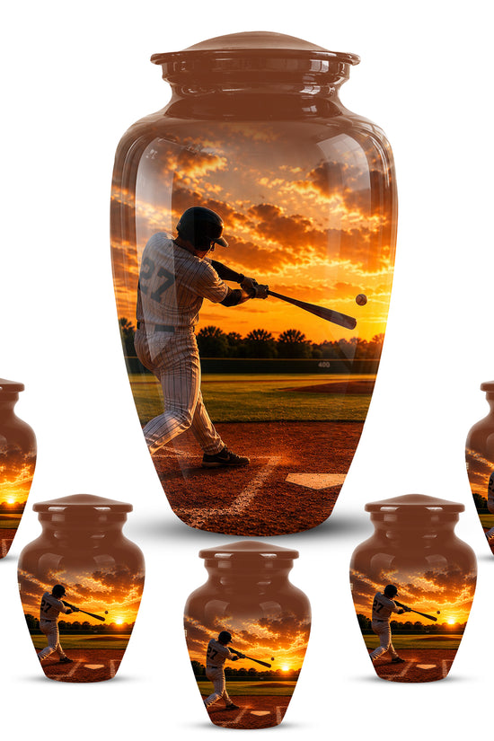 Personalized Baseball Hitters Cremation Urn - Handcrafted Memorial Urns For Ashes