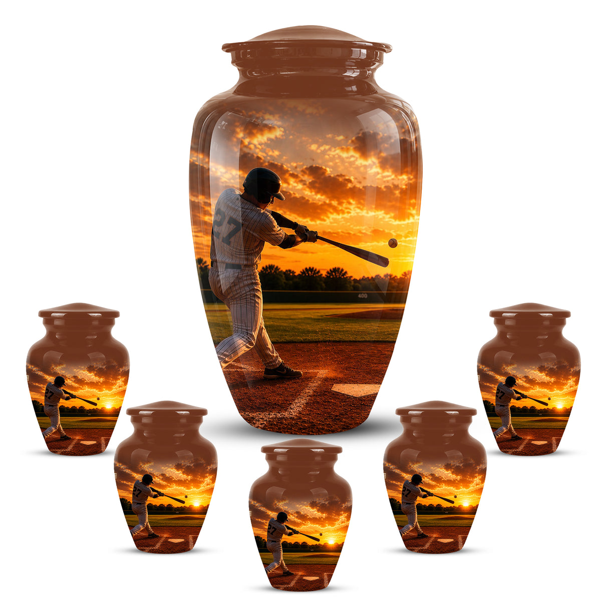 Personalized Baseball Hitters Cremation Urn - Handcrafted Memorial Urns For Ashes