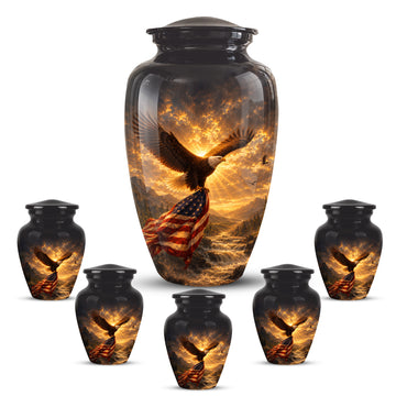 10 inch Large Urn with 5 Keepsake 3 inch