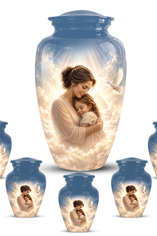 Heavenly Mom With Daughter Urn - Beautifully Customized Urns For Women