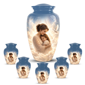 10 inch Large Urn with 5 Keepsake 3 inch