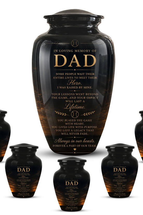 Personalized Black Urns For Dad - Quotes Aluminum Memorial Urns For Father