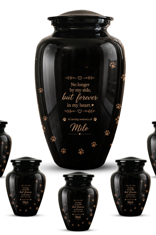 Personalized Black Cat Memorial Urn – Engraved Quote & Paw Prints For Ashes