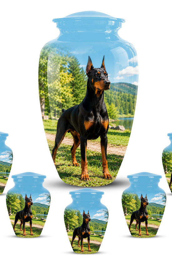 Custom Doberman Pinscher Memorial Urn – Elegant Aluminum Tribute For Ashes