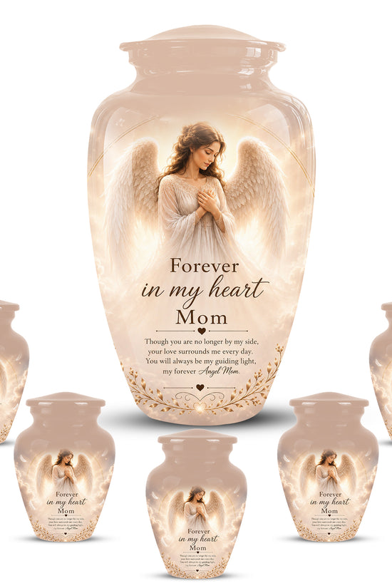 Majestic Angel Mom With Wings Urn - Personalized Quotes Cremation Urn For Ashes