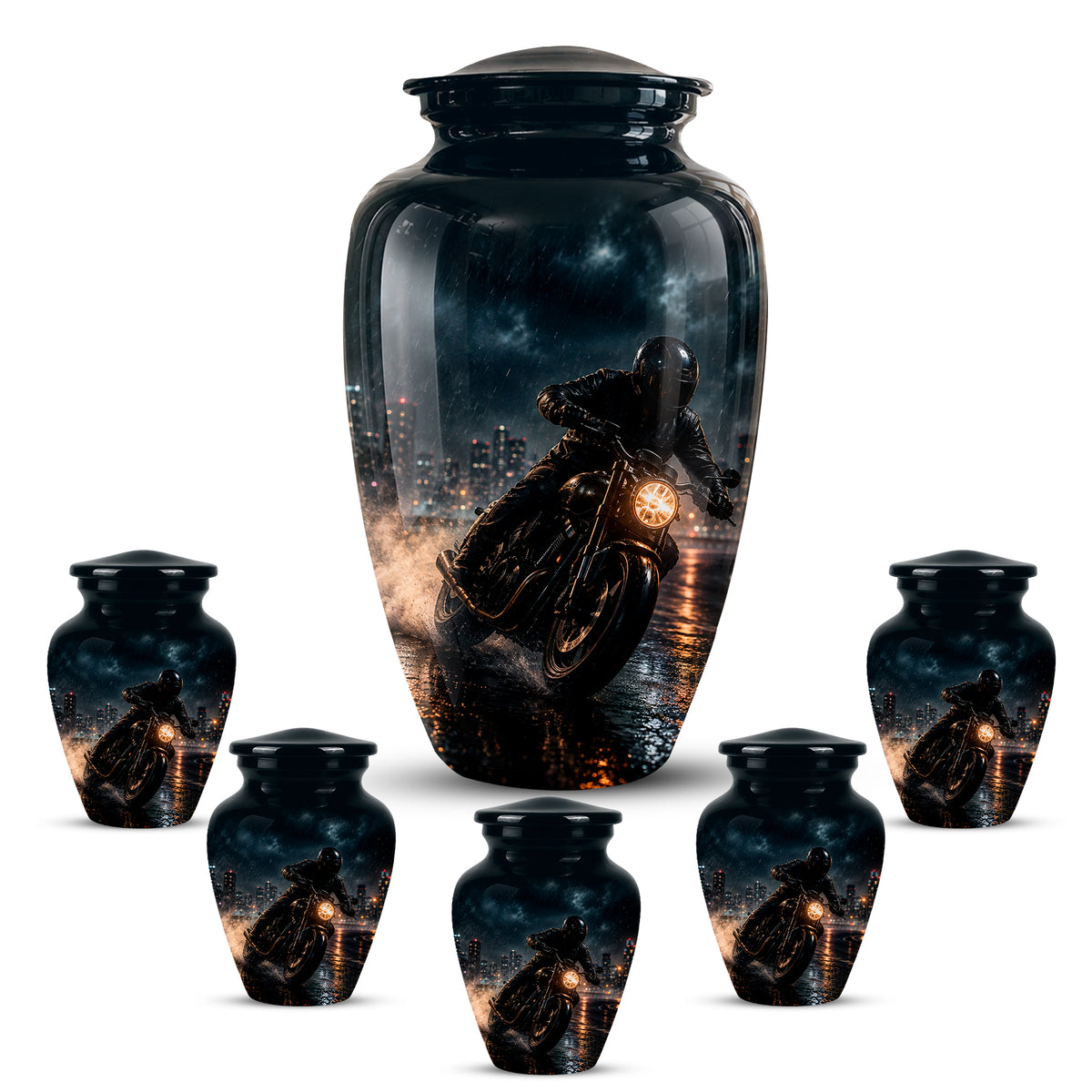 Personalized Biker Cremation Urn – Motorcycle Rider Memorial Tribute