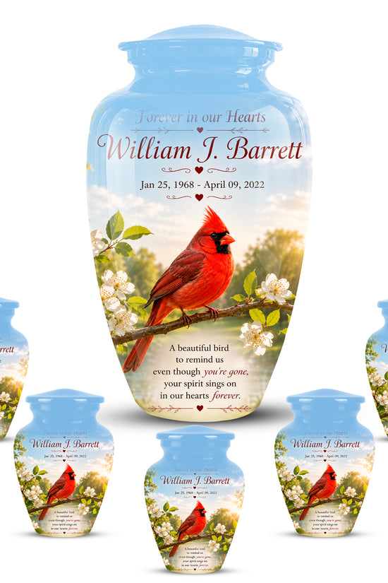 Red Cardinal Bird Urn For Mother - Cremation Urn For Adult Women Ashes