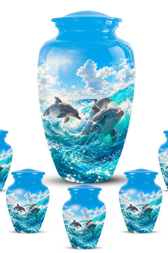 Dolphin Cremation Urns For Ashes - Leaping Dolphin Ocean Urns For Ashes