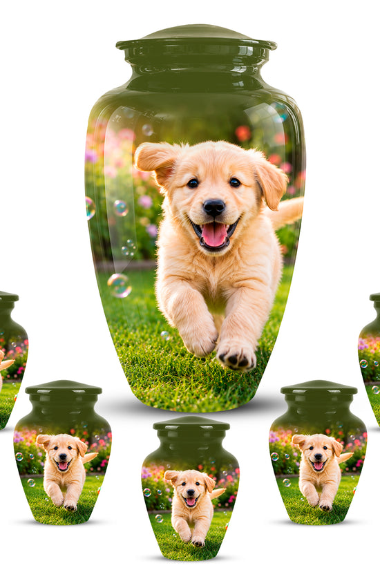 Playful Pet Puppy Cremation Urn - Custom Memorial Urns For Dog Ashes