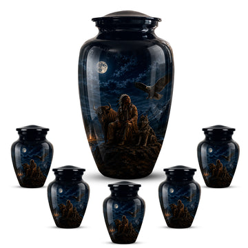 10 inch Large Urn with 5 Keepsake 3 inch