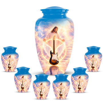 10 inch Large Urn with 6 Keepsake 3 inch
