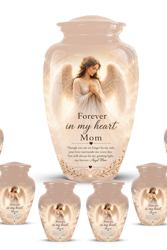 Majestic Angel Mom With Wings Urn - Personalized Quotes Cremation Urn For Ashes